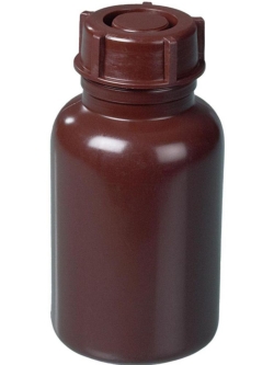 [EN]: Wide neck bottle 500 ml LDPE, brown, with screw-cap
