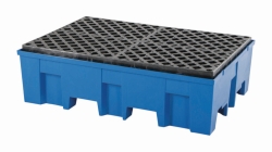 [EN]: Catching basin, PE for 2 barrels each 200l, grid, B865xT1245xH350mm