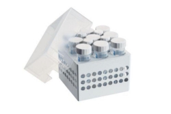 Storage Box 3 x 3, for 9 tubes, 2 pcs., height 127 mm, 5 inch, polypropylene, for freezing to -86 &deg;C, autoclavable, with lid an