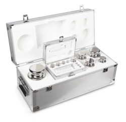 [EN]: Weight kit F1 ECO-form, 1g...10kg stainless steel polished, in aluminium case, incl. glove and tweezers