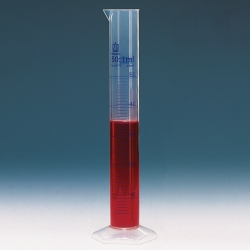 Measuring cylinders, PP, tall form, class B, blue graduated