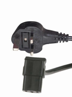[EN]: Mains cable, UK plugL-shaped IEC socket