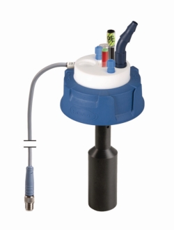 [EN]: SafetyWasteCap, V2.0, with electric level control, 3x2.3/3.2mm OD, 1x 5,0-11,5mm ID