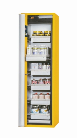 [EN]: Saftey cabinet S-PHOENIX Vol.2-90 FDACL 596 x 616 x 1968 mm (WxDxH), folding door grey RAL 1004, incl. 6 pull-out drawers