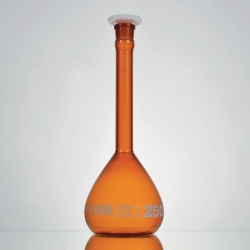 LLG-Volumetric flasks, borosilicate glass 3.3, class A, amber glass