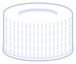 [EN]: Screw caps N 24, white PP, hole silicone white/PTFE beige, hardness: 45&deg; shore A, pack of 100