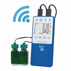 Registrador inal&aacute;mbrico de datos de temperatura TraceableLIVE&reg;, con 2 sondas para botellas