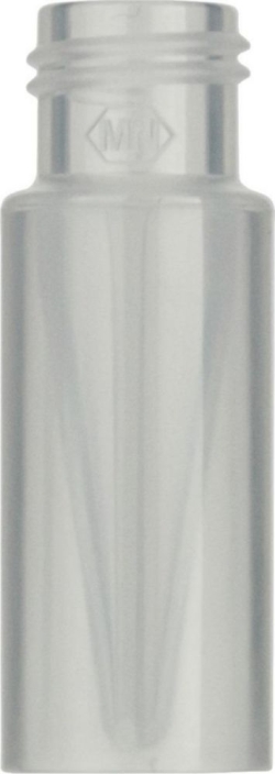 [EN]: Screw Neck Vials N 9, 0.3 ml PP, O.D.: 11.6 mm, outer height: 32 mm, transparent, with inner cone, pack of 100