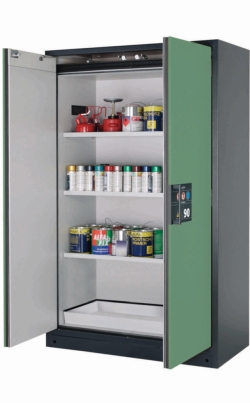 [EN]: Saftey cabinet Q-CLASSIC-90 WD 1200 x 615 x 1955 mm (WxDxH), RAL 7016/RAL 6011, 3 shelves,
