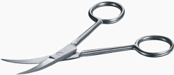 [EN]: Microscopic scissors, stainless, 100 mm, curved