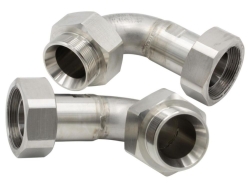 Elbow fittings 90&deg; M38x1.5 inside / outside, pack of 2