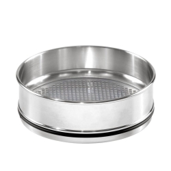 [EN]: Test Sieve with st. steel frame 305X60mm w. perforated square hole steel plate, w 35,500mm according to DIN ISO 3310-2