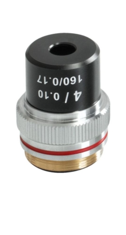 [EN]: Achromatic objective, 4 x /0.1 W.D. (18 mm)