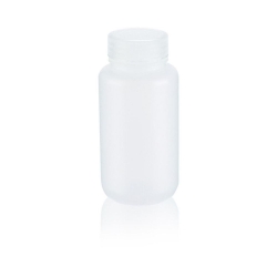 Botella de cuello ancho 250 ml (8 oz), PP resistente a fugas, con tapón de rosca 43-410, natural, paquete de 72