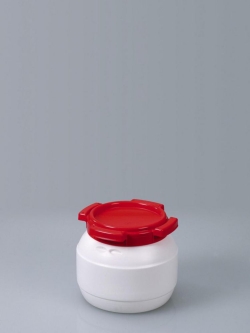 [EN]: Wide neck container, HDPE, 3.5 ltr. Container dia. 198mm, Opening dia. 196mm, Height w.closure 175mm