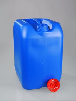 [EN]: Canister 20 l, with UN approval HDPE blue, DIN60, with tamper-evident closure