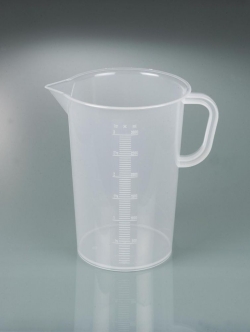 [EN]: Measuring cup 3000 ml, with handle PP, embossed, indestructible, transparent scale