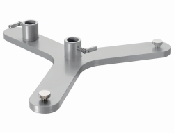 Retort stand base Duo, tripod pattern, with hinged screw, for 2 rods