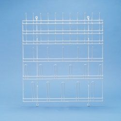 [EN]: Draining rack 550x600 mm polyethylene-coated wire, white, for installation on laboratory furniture