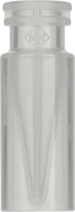 [EN]: Polypropylene Snap Ring Vial N 11-0.3 PP 0.3 ml, O.D.: 11.6 mm, outer height: 32 mm, transparent, with inner cone pack of