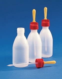 [EN]: Dropping bottle 1000 ml PE, with rubber teat
