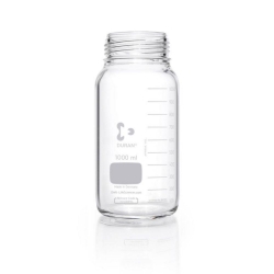 [EN]: Laboratory glass bottle 1000 ml DURAN&reg;, GLS 80, wide neck, clear glass, without screw cap and pouring ring