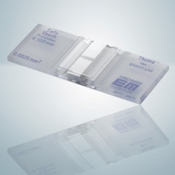 Cámaras de recuento, regla Thoma, línea brillante