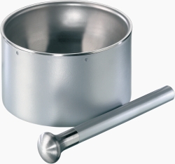 [EN]: Steinless steel mortar 190 mm o.-Ø 1000 ml, with pestle, heavy achievement