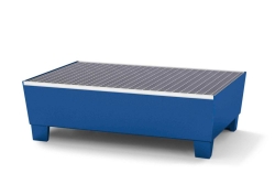 [EN]: Catching bowl steel laquered RAL 5010, fork lift pockets grid, 1240x815x350mm