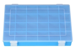 Assortment box,PP, 24 cases, blue 335x225x55mm