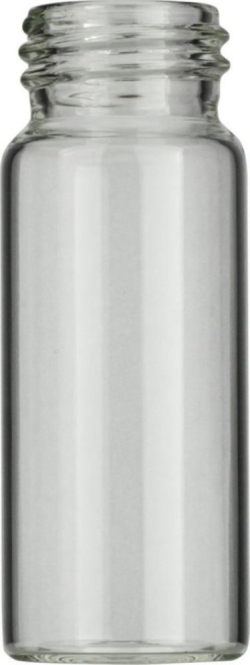 [EN]: Thread bottles N24, 30 ml O.D.: 27.5mm, height: 72.5mm clear, flat bottom, pack of 100