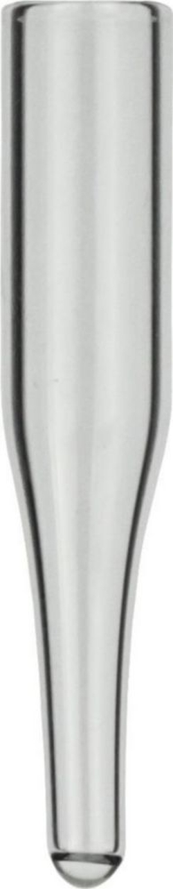 [EN]: Insert 0.2 ml f.wide opening o.d.:6 mm,outer height:31 mm clear, conical, 15 mm tip, silanized, pack of 100