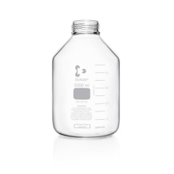 [EN]: Laboratory glass bottle 5000 ml DURAN&reg;, GLS 80, wide neck, clear glass, without screw cap and pouring ring