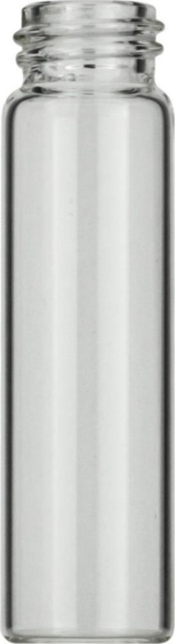 Thread bottles N 15, 8 ml O.D.: 16,6mm, height 61mm, clear, flat bottom, pack of 100 pcs.