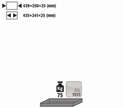 [EN]: Insert bottom for G90.145/205.60 RAL7035, width 439mm
