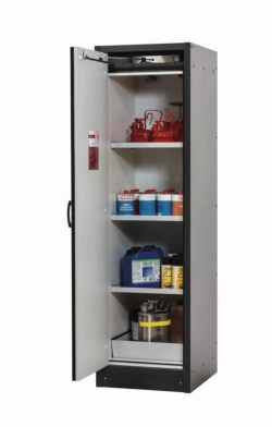 [EN]: Saftey cabinet Q-Classic-30 WD 564 x 620 x 1947 mm (WxDxH), swing door grey RAL 7035, 3 shelves,