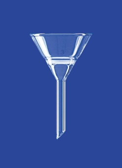 [EN]: Filter funnel, capacity 25 ml, Por. 3 conical shape, filter plate D. 25 mm, height 100 mm, borosilicate glass 3.3