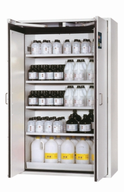 Saftey cabinet S-CLASSIC-90 WDAS 1200 x 615 x 1968 mm (WxDxH), RAL 7035, 4 shelves,