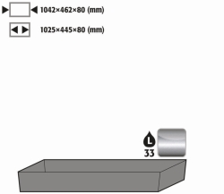 [EN]: Bottom collecting sump (V=33 L) stainless steel 1.4301 1025x445x80mm