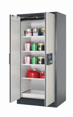 [EN]: Safety cabinet Q-Pegasus-90 WDAC RAL7016, door RAL 7035, 893x615x1953mm, incl. 4 shelves,