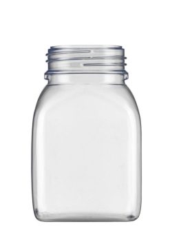 [EN]: Square wide neck containers,hard PVC,clear cap. 300 ml, pack of 300