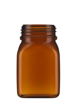 [EN]: Square wide neck containers,hard PVC,amber cap. 200 ml, pack of 406