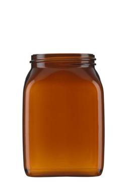 [EN]: Square wide neck containers,hard PVC,amber cap. 1000 ml, pack of 96
