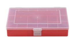 Assortment box, PP, red 8 cases, 170x250x46 mm