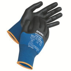 Protecting gloves phynomic wet plus size 9, blue/anthrazite, back of the hand part coated, pair