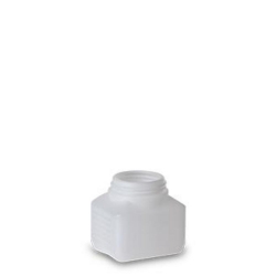 [EN]: HDPE-Square bottles 250 ml nature, thread 60, fluted, w/o.UN license, pack of 414