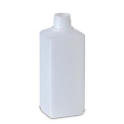 [EN]: HDPE-Square bottles 250 ml nature, thread 25, fluted, w/o.UN license, pack of 450