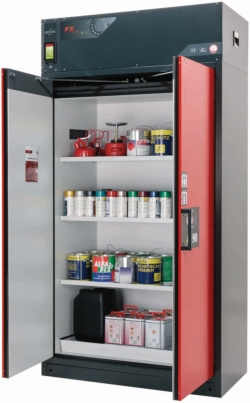 [EN]: Saftey cabinet FX-Pegasus-90 1193 x 615 x 2294mm (WxDxH), RAL 7016/RAL 3020, 3 shelves,