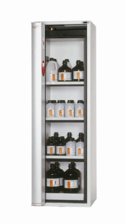 [EN]: Safety cabinet PHOENIX touchless VBFA196.60+, light grey, 596x616x1968mm 3x shelf, 1x perforated plate, 1x floor catcher