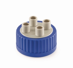 Connection system GLS 80&reg;, screw cap with four ports (GL 18), PP/EPDM